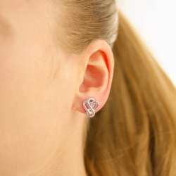 hjerte infinity øredobber i sølv - Amoré