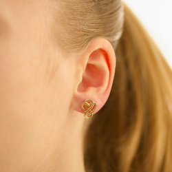 hjerte infinity øredobber i forgylt sølv - Amoré