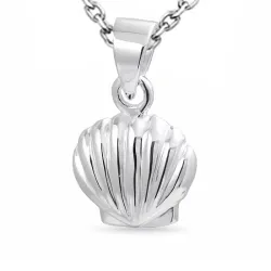 skall halskjede i sølv med anheng i sølv