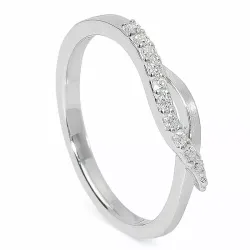 Glatt  zirkon ring i sølv