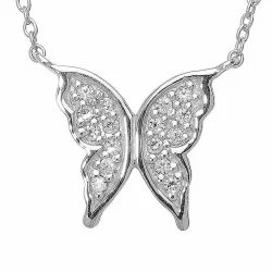 sommerfugl halskjede i sølv med anheng i sølv