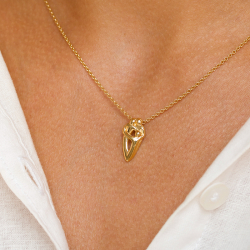 mor og barn anheng i forgylt sølv