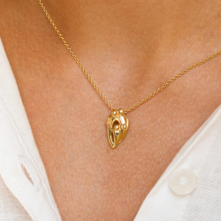 mor og barn anheng i forgylt sølv