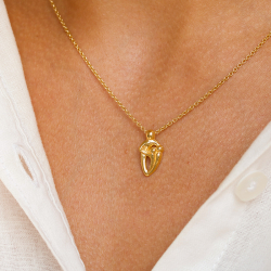 mor og barn anheng i forgylt sølv