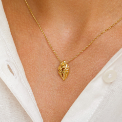 mor og barn anheng i forgylt sølv