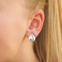 dråpeformet øeklipps  i sølv