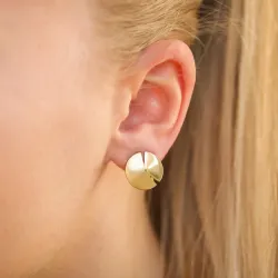 runde øeklipps  i forgylt sølv