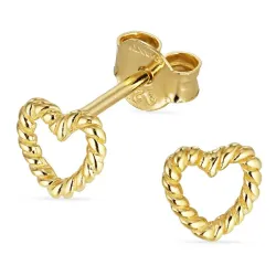 hjerte ørestikker i forgylt sølv