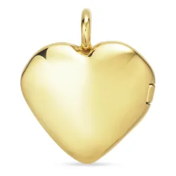 15 x 16 mm hjerte medaljong i forgylt sølv