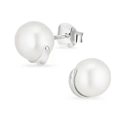 perle øredobber i sølv