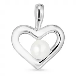 hjerte perle anheng i sølv