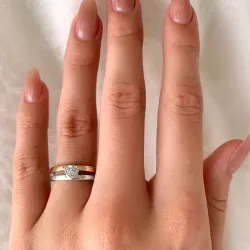 ring i sølv med 8 karat gull