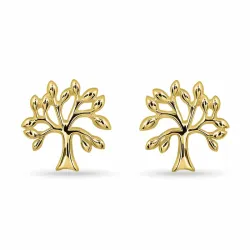 livets tre ørestikker i forgylt sølv