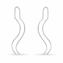 lange kjedeøreringer i sølv