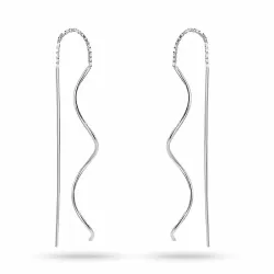 lange kjedeøreringer i sølv