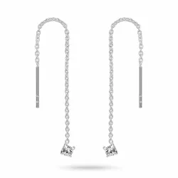 lange kjedeøreringer i sølv