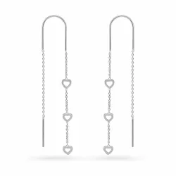 lange kjedeøreringer i sølv