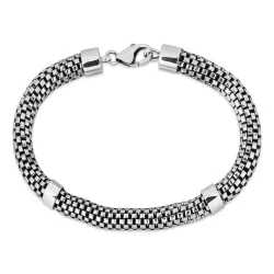 armbånd i oksidert sterlingsølv  x 7,0 mm