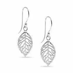 lange blad øredobber i sølv