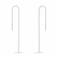 lange kjedeøreringer i sølv