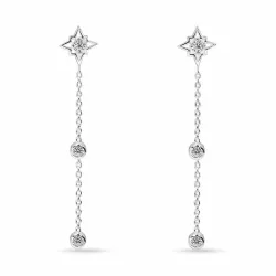 lange stjerne kjedeøreringer i sølv