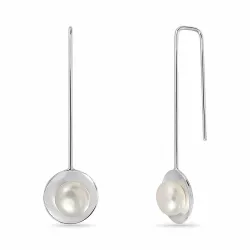 lange perle øredobber i sølv