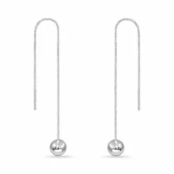 lange kjedeøreringer i sølv