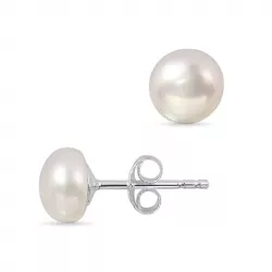 6 mm perle ørestikker i sølv