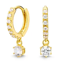 zirkon creol i forgylt sølv