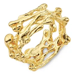 ring i forgylt sølv