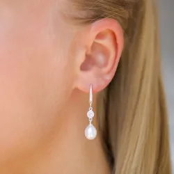 7,5-8 mm perle øredobber i sølv