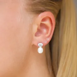 skall perle øredobber i sølv