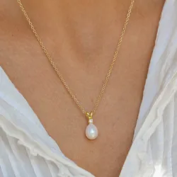 perle anheng i forgylt sølv