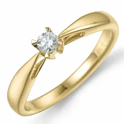 kampanje - diamant ring i 14 karat gull 0,10 ct