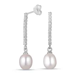 7,5-8 mm perle øredobber i sølv