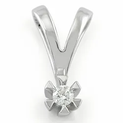 kampanje - diamant anheng i 14 karat hvitt gull 0,05 ct