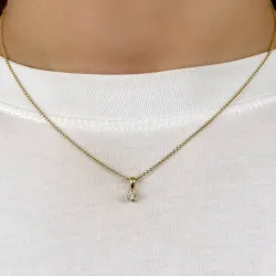 diamant solitaireanheng i 14 karat gull 0,10 ct