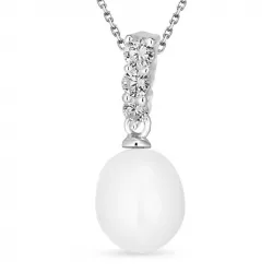 perle anheng med halskjede i sølv