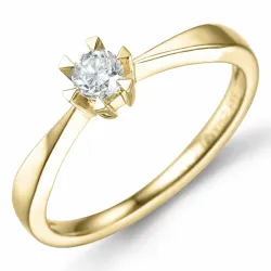 kampanje - solitairering i 14 karat gull 0,20 ct