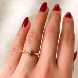 0,20 ct solitairering i 14 karat gull
