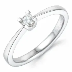 0,10 ct ring i 14 karat hvitt gull 0,10 ct