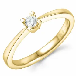 kampanje - diamant ring i 14 karat gull 0,10 ct