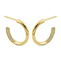 18 mm halvcreol i forgylt sølv