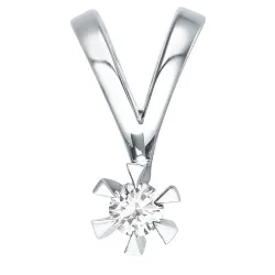diamant solitaireanheng i 14 karat hvitt gull 0,10 ct