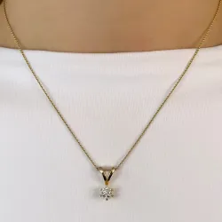 0,40 ct lab grown diamant solitaireanheng i 14 karat gull 0,40 ct