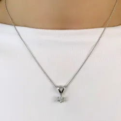 0,40 ct lab grown diamant solitaireanheng i 14 karat hvitt gull 0,40 ct