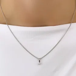 diamant solitaireanheng i 14 karat hvitt gull 0,05 ct