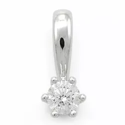 diamant solitaireanheng i 14 karat hvitt gull 0,10 ct