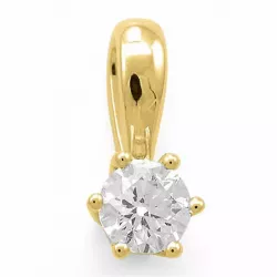 diamant solitaireanheng i 14 karat gull 0,30 ct