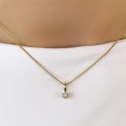 0,10 ct diamant solitaireanheng i 14 karat gull 0,10 ct